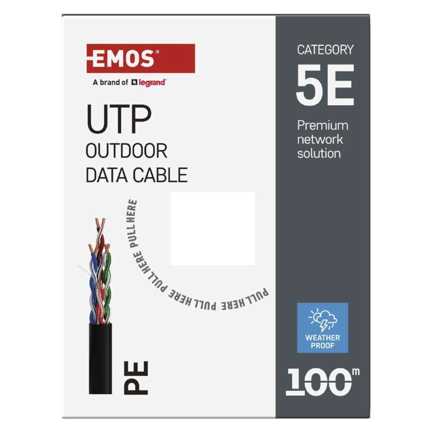 EMOS UTP kábel CAT 5E , outdoor, 100m