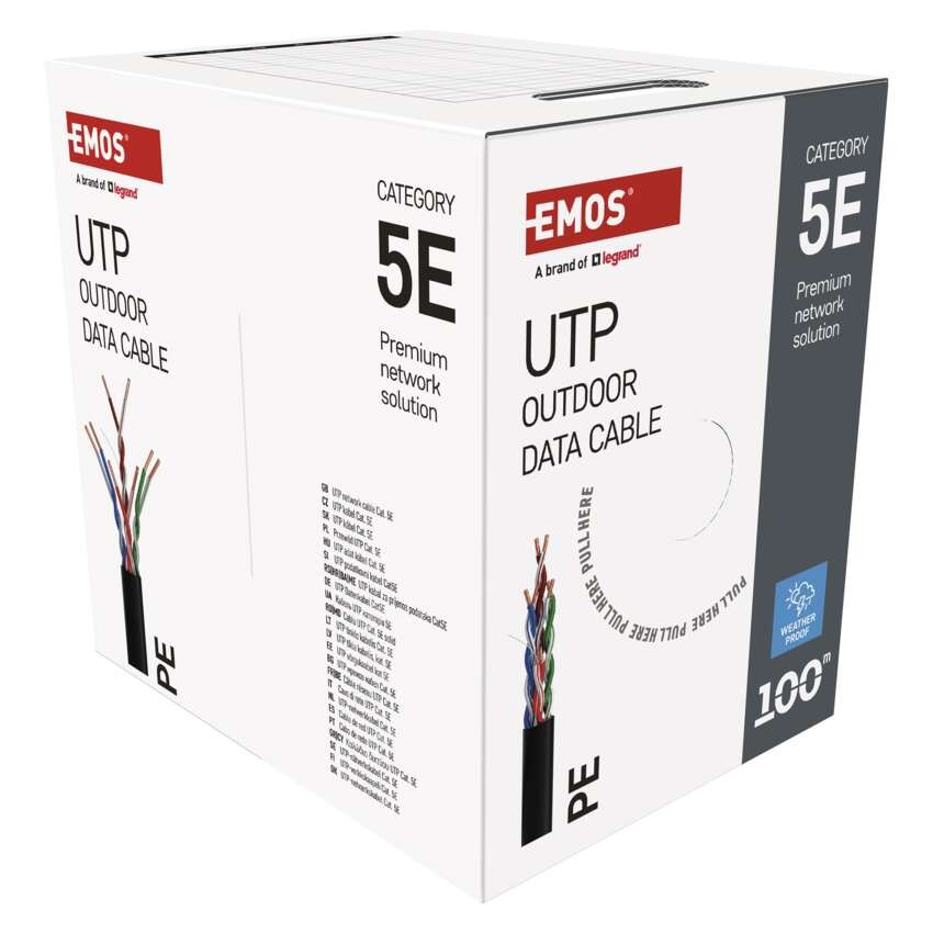 EMOS UTP kábel CAT 5E , outdoor, 100m