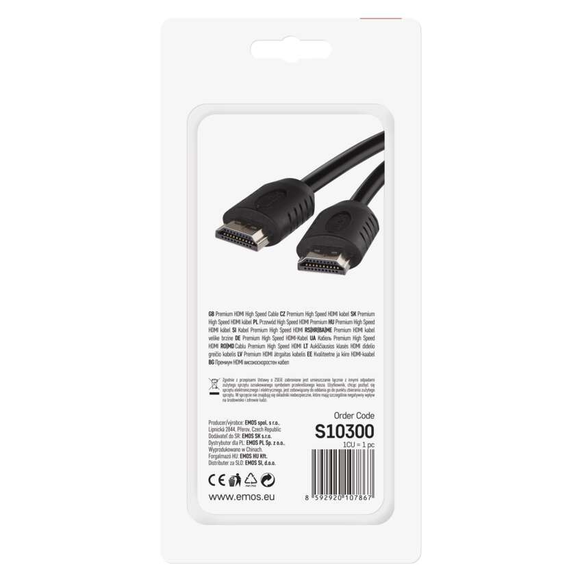 EMOS HDMI kábel 2.0 A-A dugó 3m