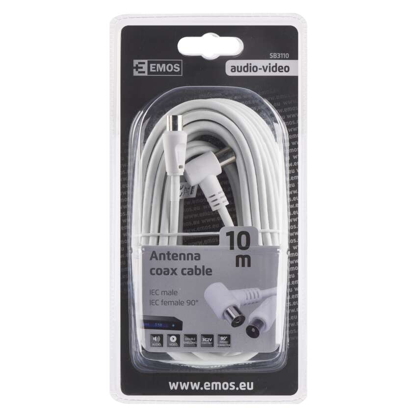 EMOS Antenna koax kábel 90° 10m