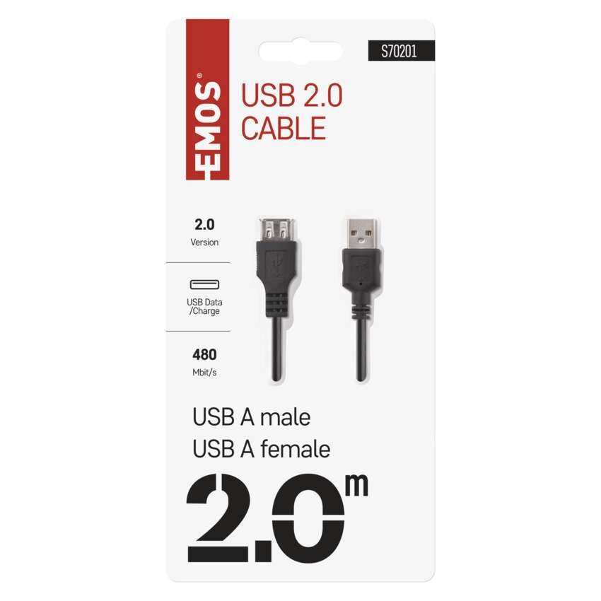 USB Kabel 2.0 A Stecker – A Steckdose 2m