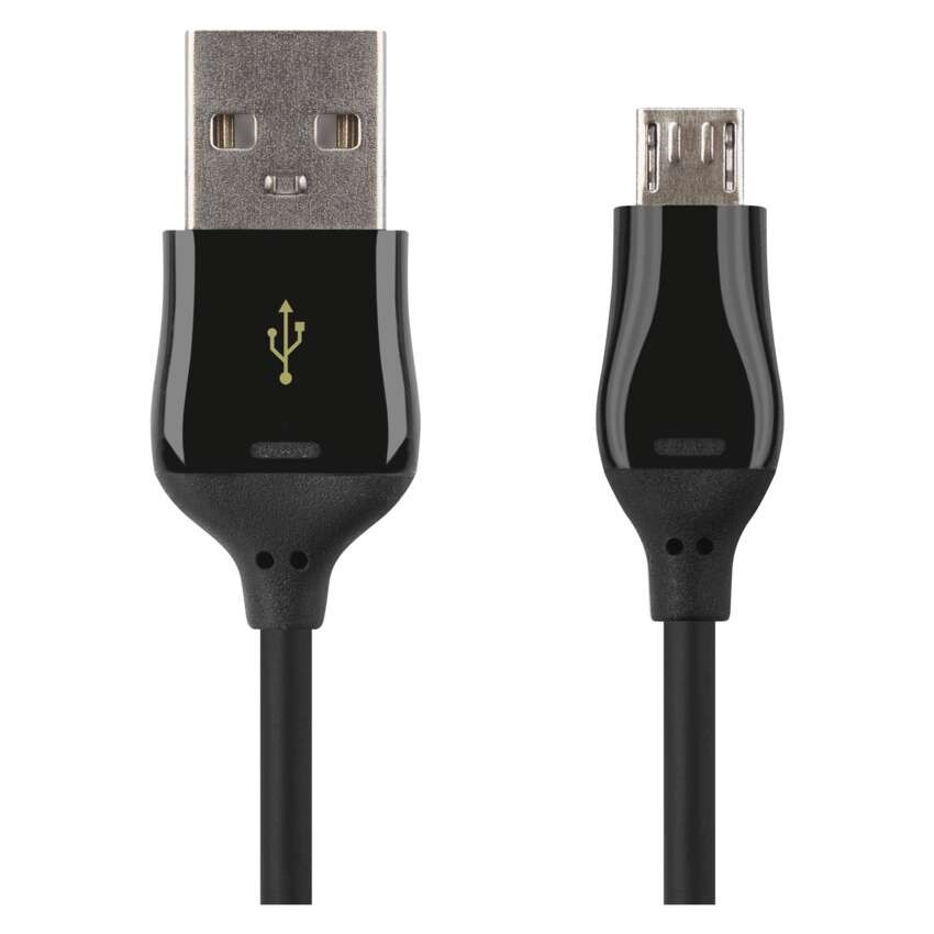 USB Kabel 2.0 A Stecker - Micro B Stecker 1m, schwarz, QC