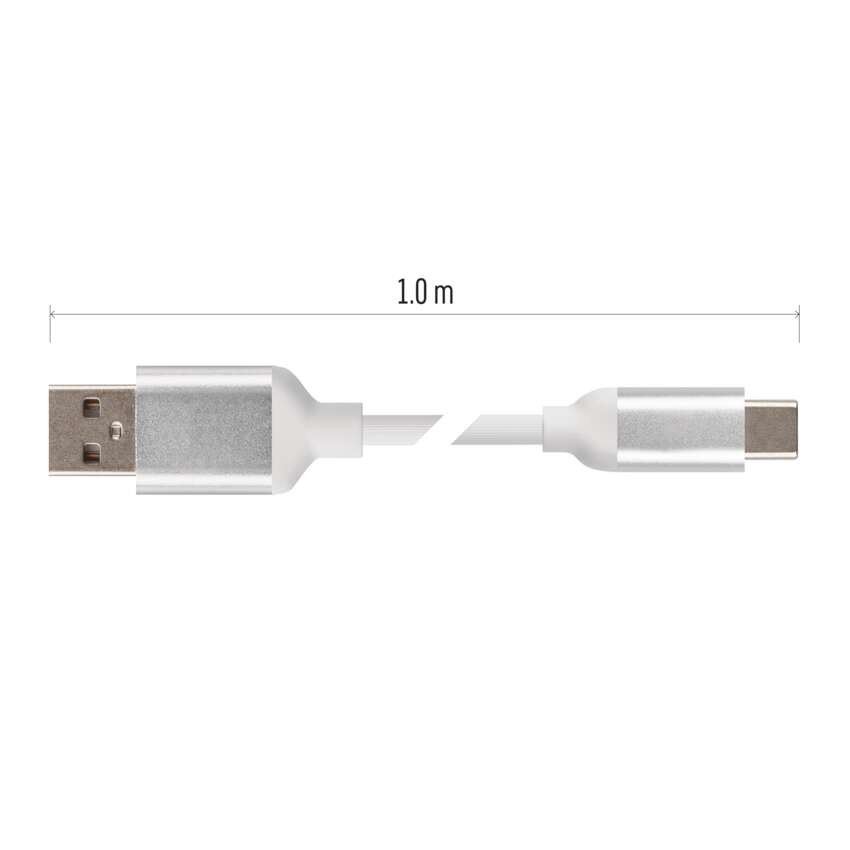 USB Kabel 2.0 A Stecker - C Stecker 1m, weiss