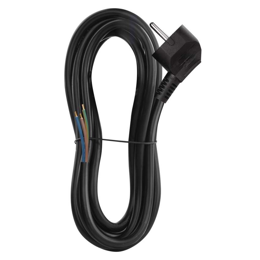 Netzkabel PVC 3x 1,5mm2, 3m, schwarz