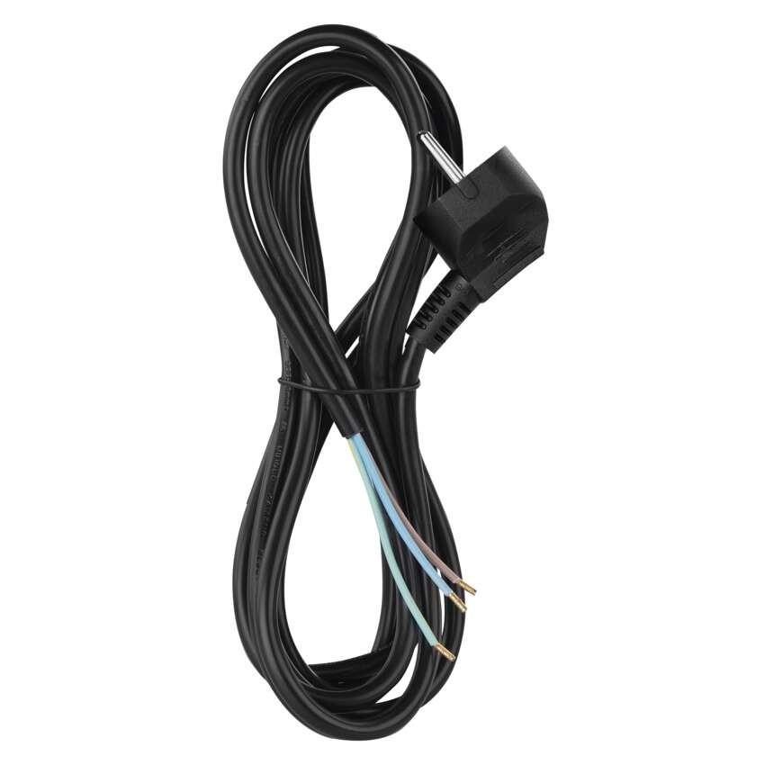 Netzkabel PVC 3x 0,75mm2, 2m, schwarz