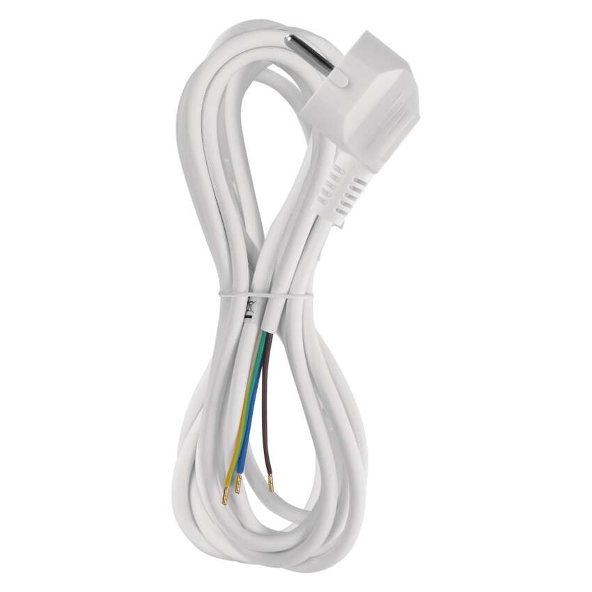 Netzkabel PVC 3x 0,75mm2, 3m, weiss