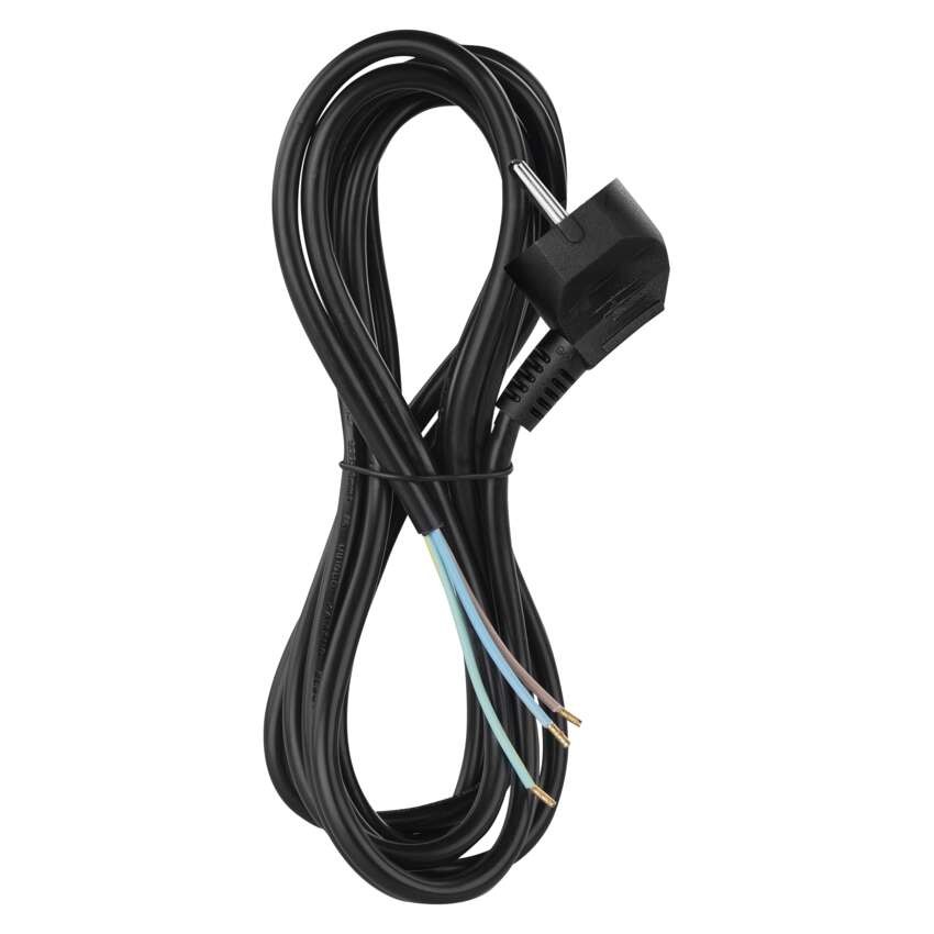 Netzkabel PVC 3x 0,75mm2, 3m, schwarz