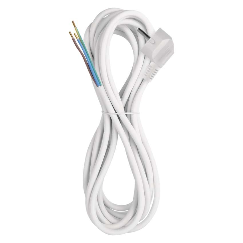 Netzkabel PVC 3x 0,75mm2, 5m, weiss