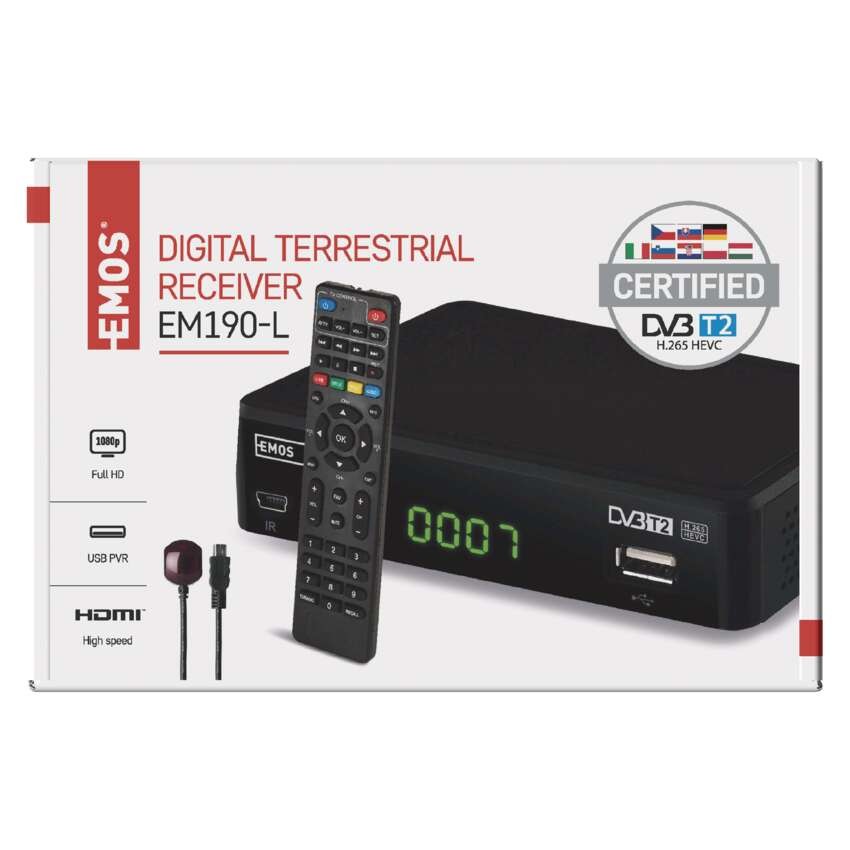 Dekoder DVB-T2 EMOS EM190-L HD