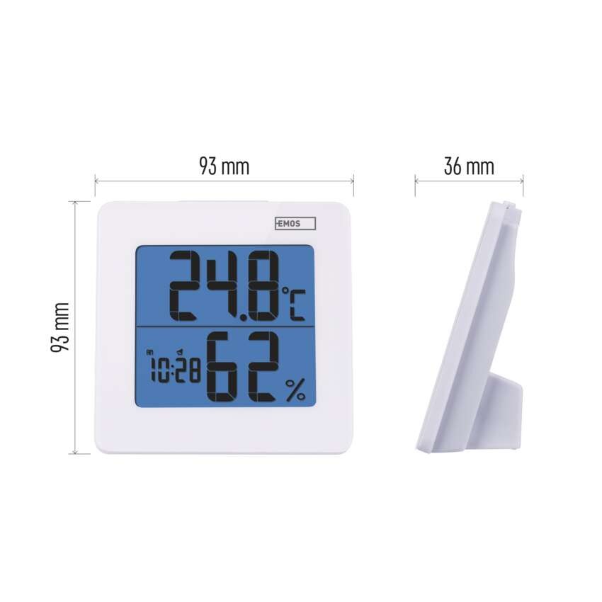 Digitales Thermometer mit Hygrometer, Funk-Sensor, Wecker, Datum E0114