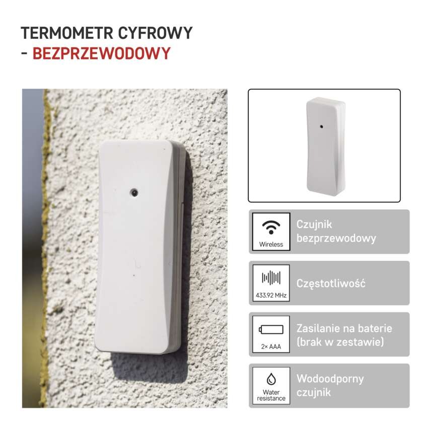 Termometr E0129, czujnik bezprzewodowy