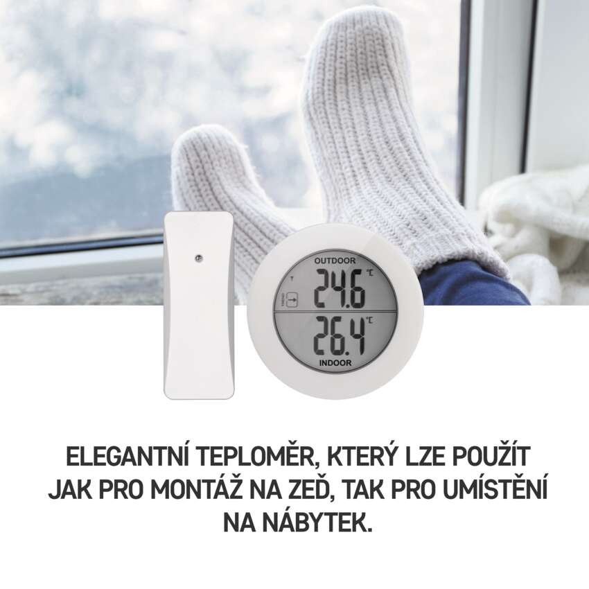 Digitální teploměr, bezdrátové čidlo E0129