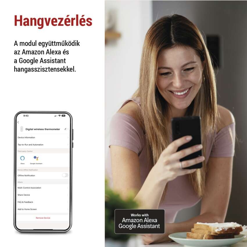 GoSmart digitális vezeték nélküli hőmérő, páratartalom-mérővel, ZigBee EGS0102