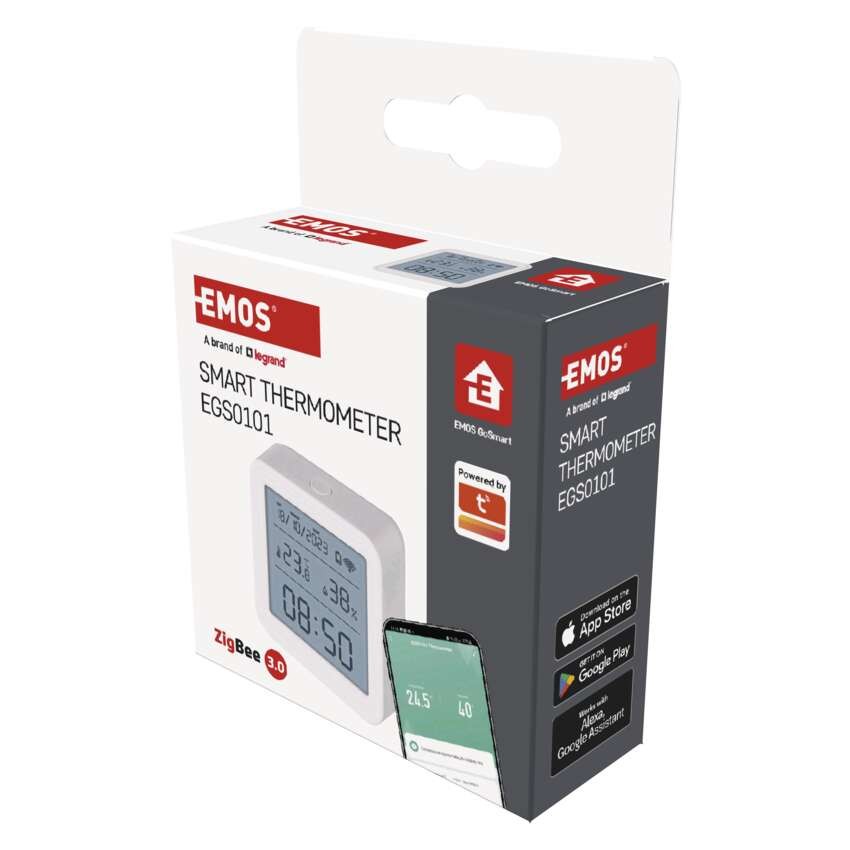 GoSmart Digitales Thermometer mit Hygrometer, Funk-Sensor, Datum, ZigBee EGS0101