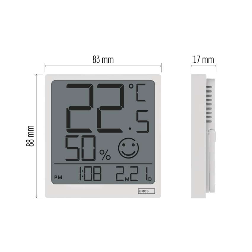 Digitales Thermometer mit Hygrometer, Funk-Sensor, Datum E0522