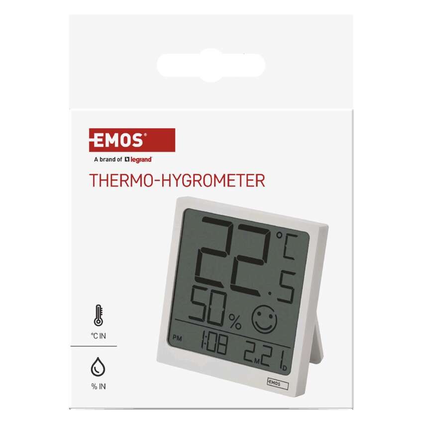 Digitales Thermometer mit Hygrometer, Funk-Sensor, Datum E0522
