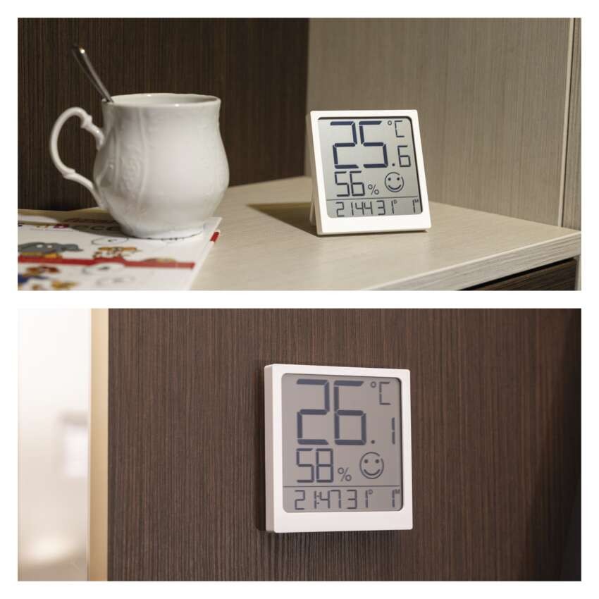 Digitales Thermometer mit Hygrometer, Funk-Sensor, Datum E0522