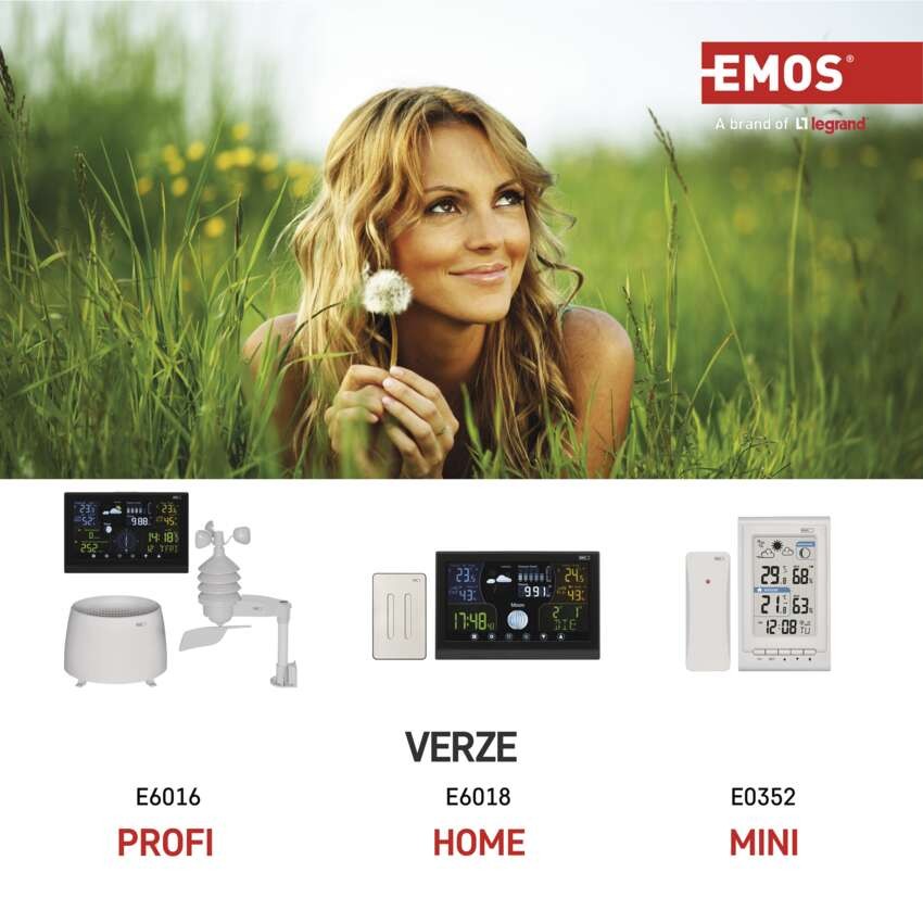 Bezdrátová meteostanice profi E6016 s anemometrem