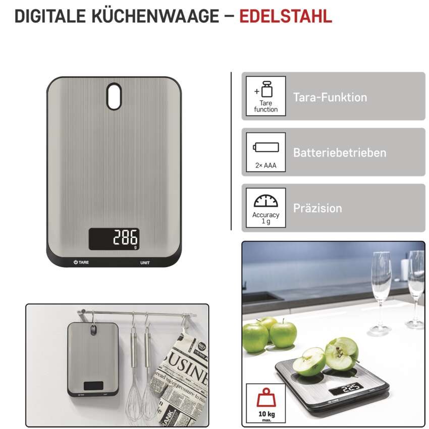 Digitální kuchyňská váha EV026, stříbrná