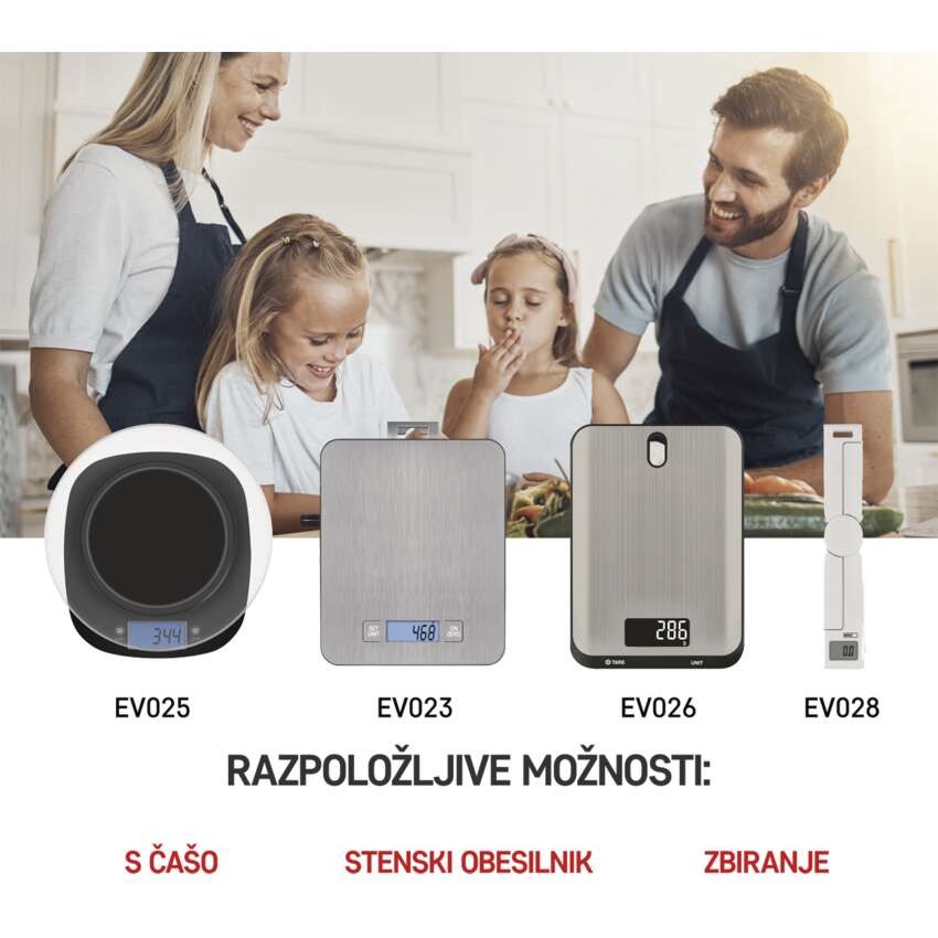 Digitální kuchyňská váha EV026, stříbrná