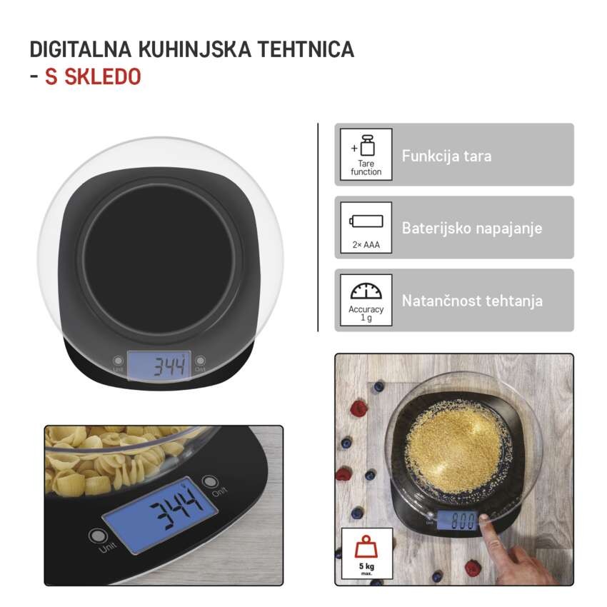 Kuhinjska tehtnica EV025 črna