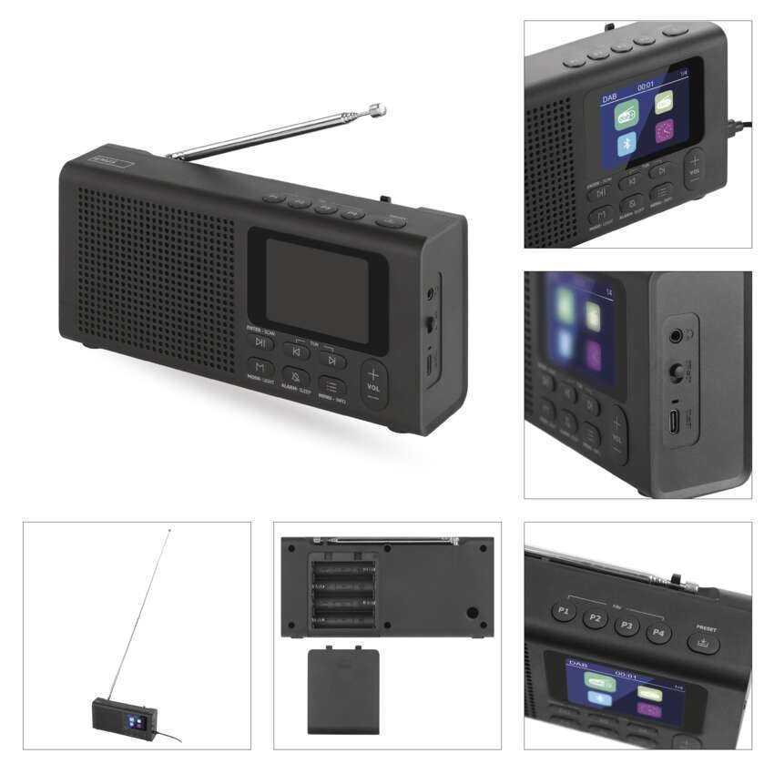 Tragbares Radio mit Bluetooth, DAB / DAB+ / FM, schwarz