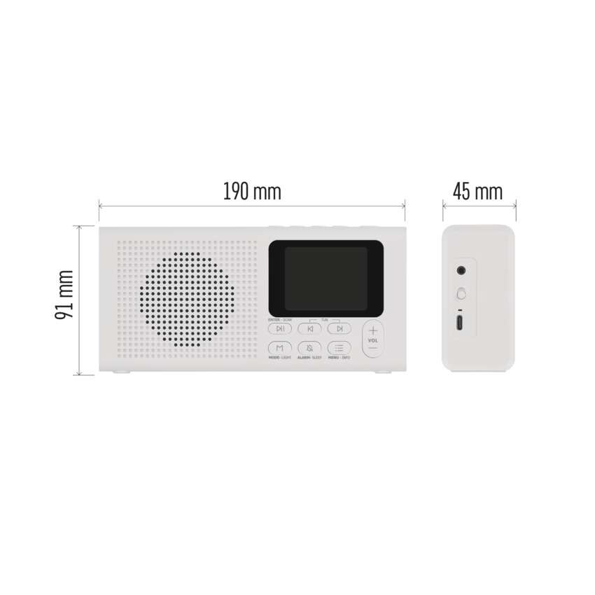 Tragbares Radio mit Bluetooth, DAB / DAB+ / FM, weiß