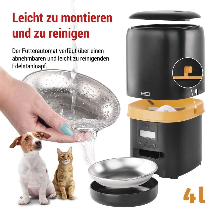 Pet Care Futterspender, 4 l, schwarz