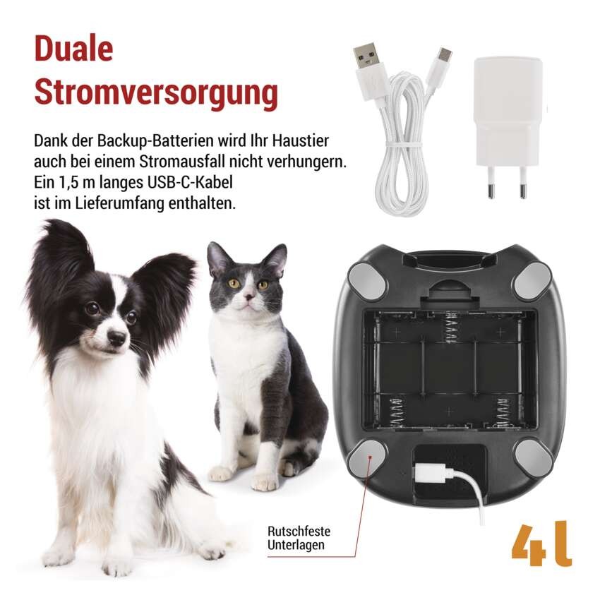 GoSmart Futterspender Pet Care mit Kamera, 4 l, schwarz, Wi-Fi