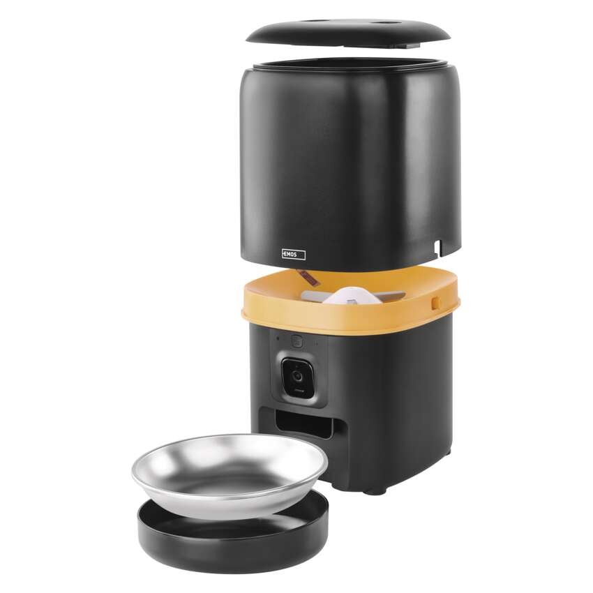 GoSmart dozirnik hrane za hišne živali Pet Care s kamero, 4 l, črn, Wi-Fi