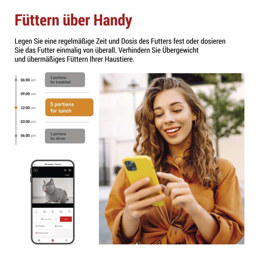 GoSmart Futterspender Pet Care mit Kamera, 6 l, schwarz, Wi-Fi