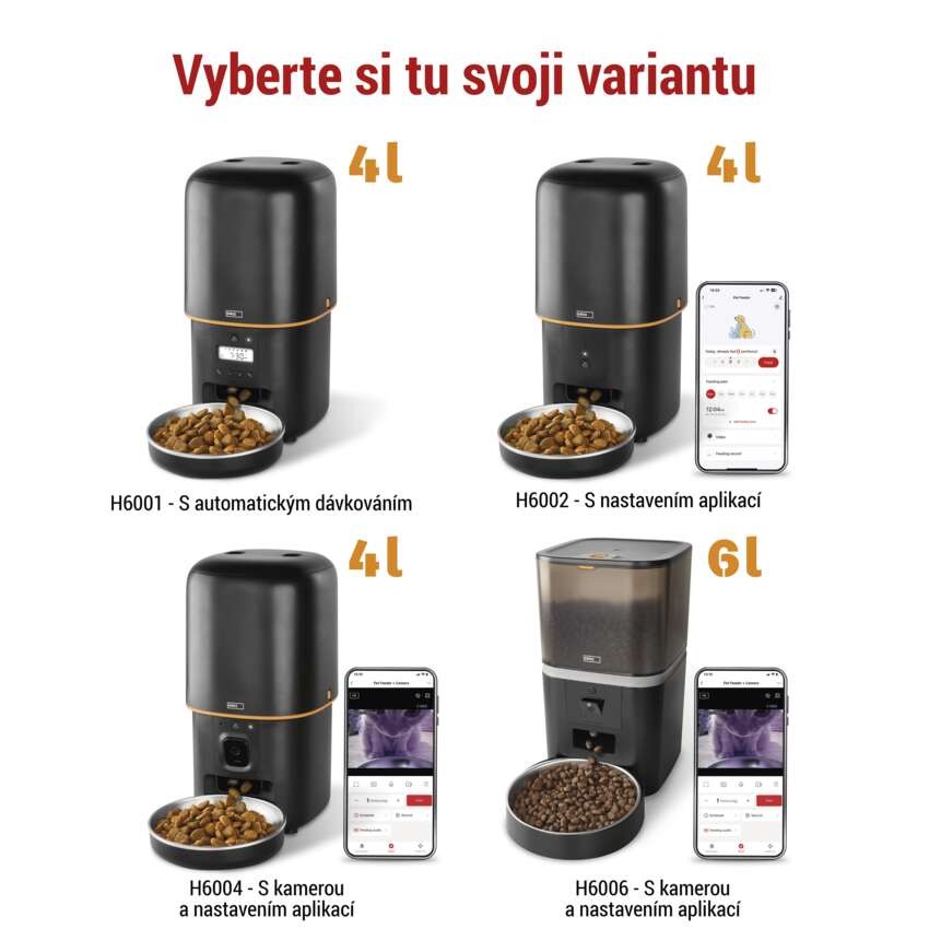 GoSmart dávkovač krmiva Pet Care s kamerou, 6 l, černý, Wi-Fi