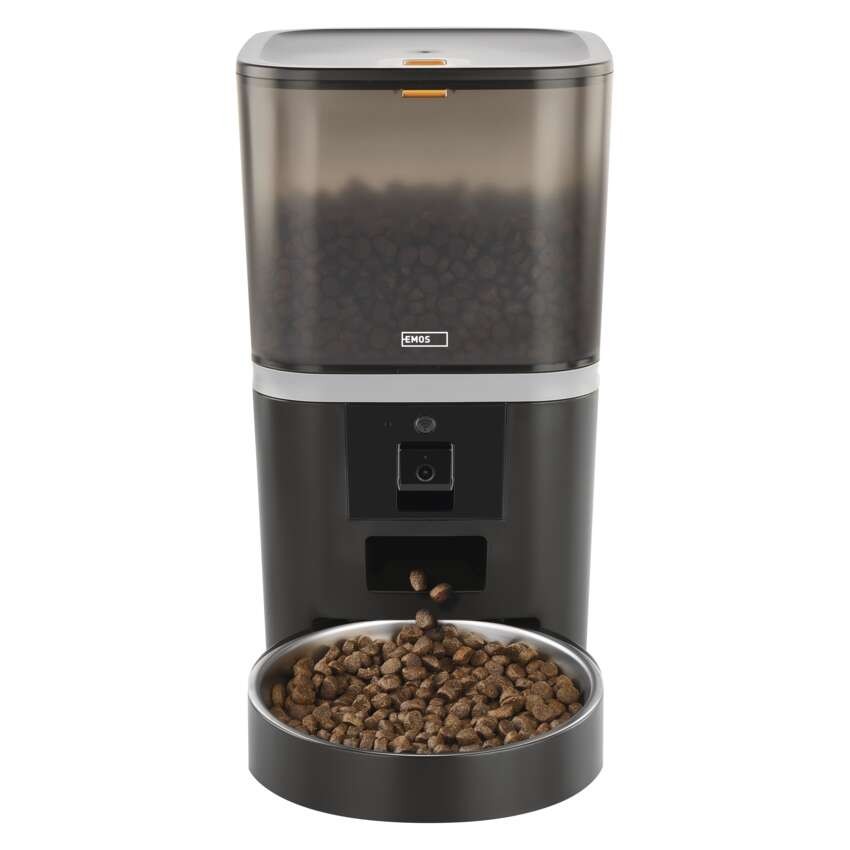 GoSmart dozirnik hrane za hišne živali Pet Care s kamero, 6 l, črn, Wi-Fi