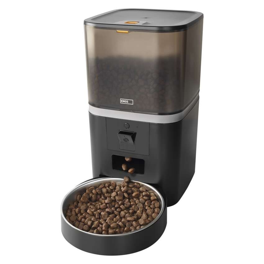 GoSmart dozirnik hrane za hišne živali Pet Care s kamero, 6 l, črn, Wi-Fi