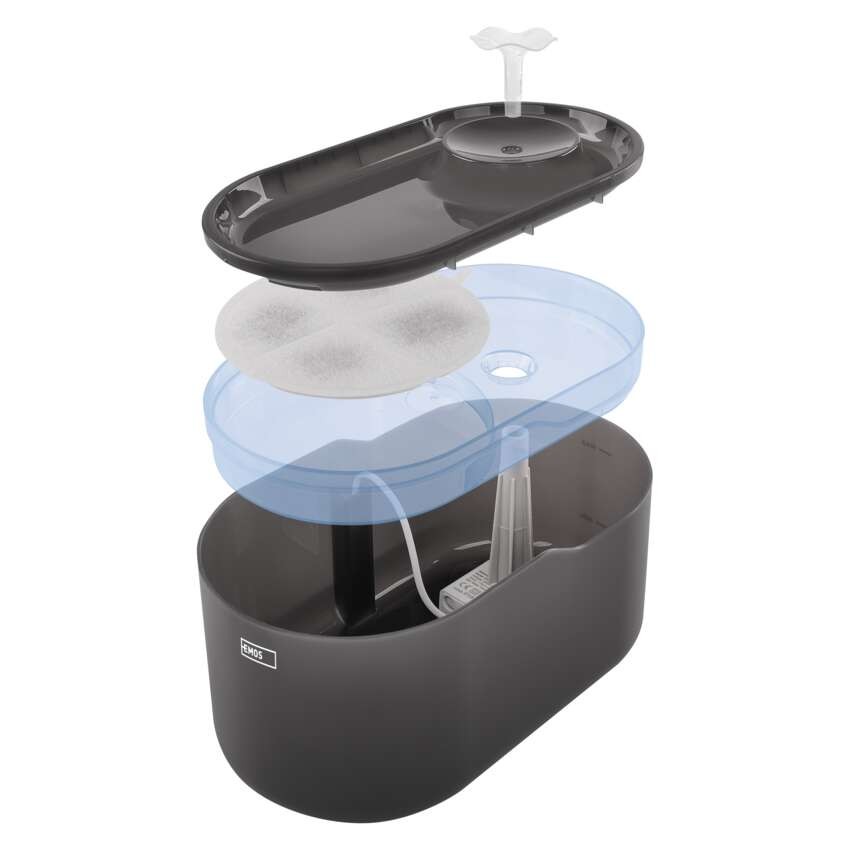 Wasserbrunnen Pet Care, 2,6 l, grau