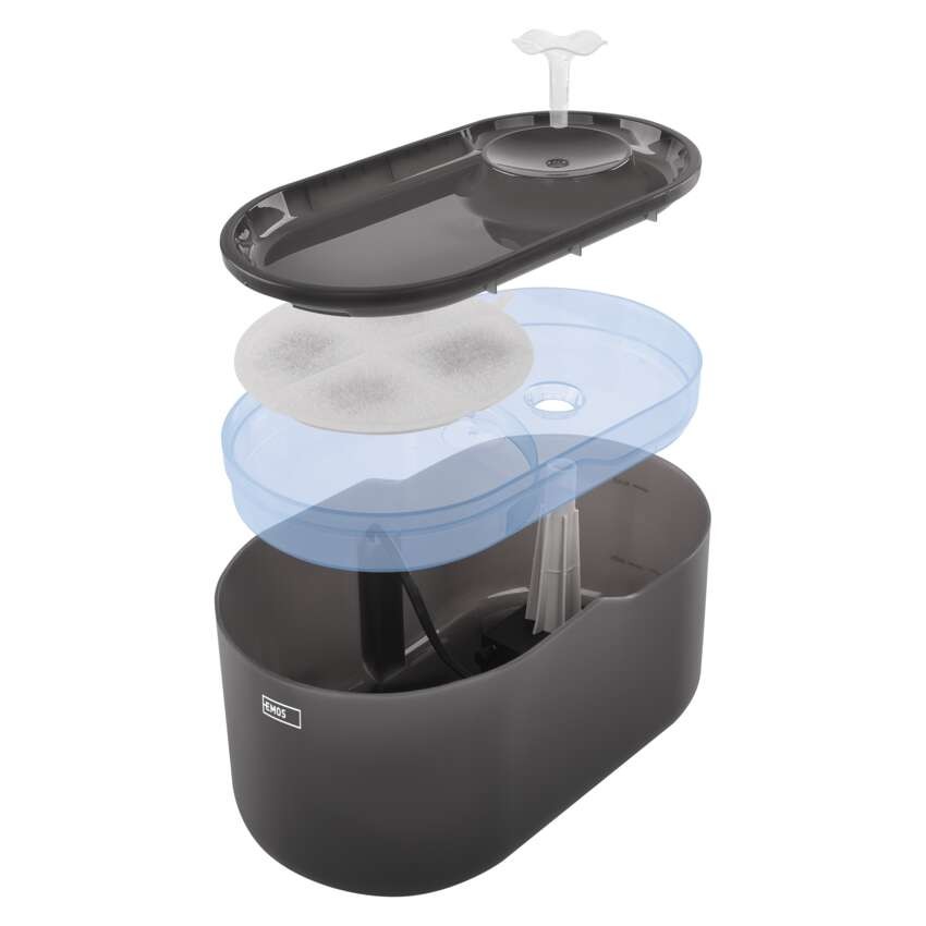 GoSmart napajalnik za hišne ljubljenčke Pet Care, 2,6 l, siv, Wi-Fi