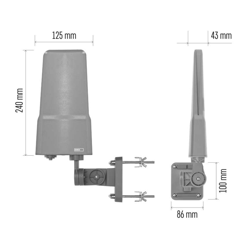 Universale Antenne VILLAGE FLIPP–V200, DVB-T2, DAB, LTE/4G/5G Filter
