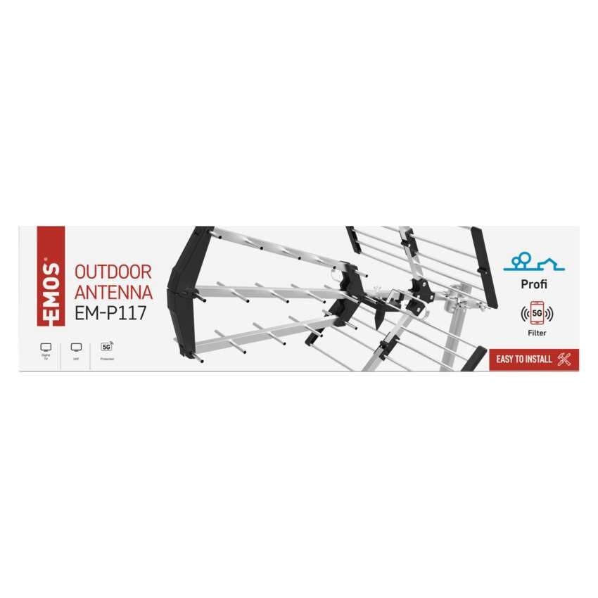 Anténa venkovní PROFI EM-P117, DVB-T2, filtr LTE/4G/5G