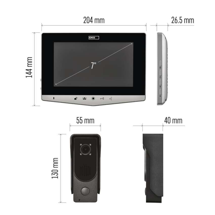 Sada videotelefonu EMOS EM-05R s ukládáním snímků