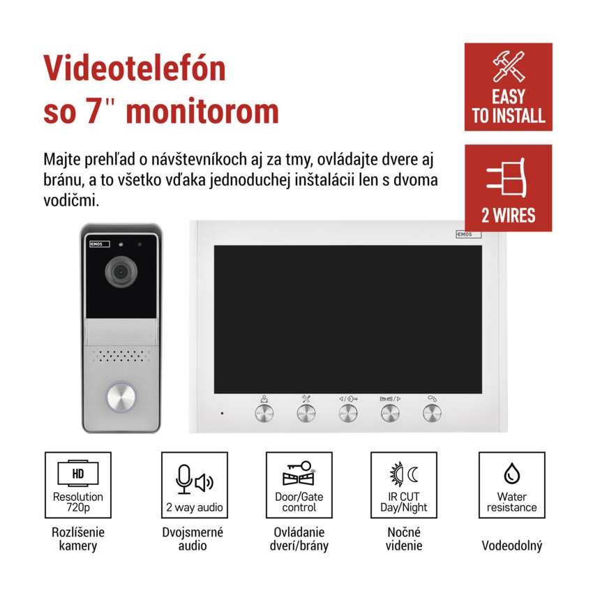 Sada domáceho video vrátnika  EM-04Z 2WIRE