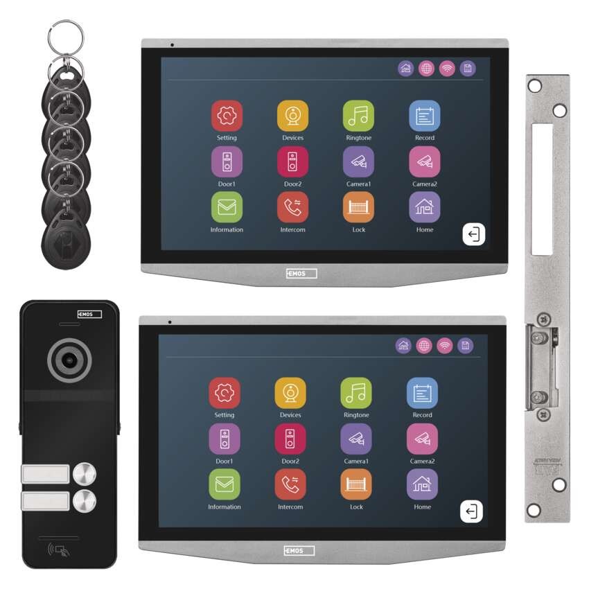 Video-Türsprechanlagen-Set  IP-750 für 2 Teilnehmer mit el. Schloss