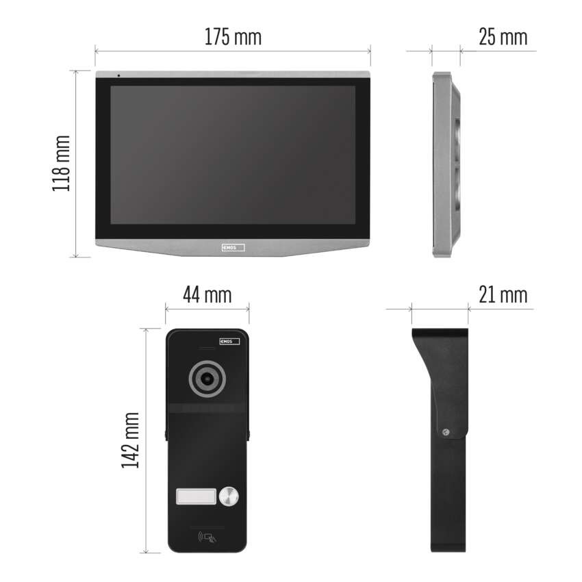 Video-Türsprechanlagen-Set  IP-750 für 2 Teilnehmer mit el. Schloss