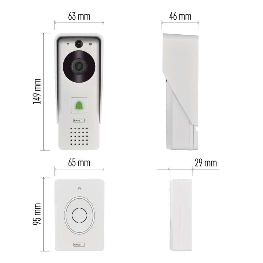GoSmart bezvadu mājas videozvanītājs ar bateriju IP-09D ar WiFi un saules paneļu