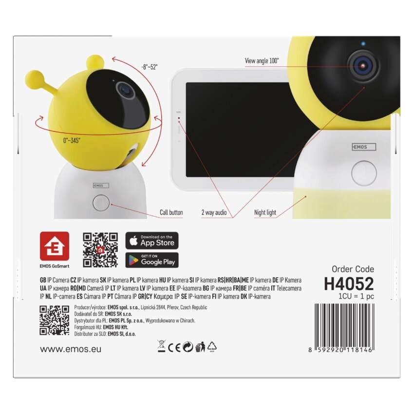 GoSmart Otočná dětská chůvička IP-500 GUARD s monitorem a WiFi