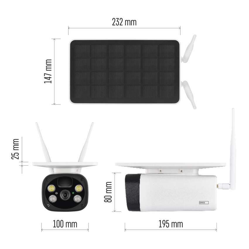 GoSmart Outdoor IP Kamera mit WiFi und Solarpanel IP-600 EYE, batteriebetrieben