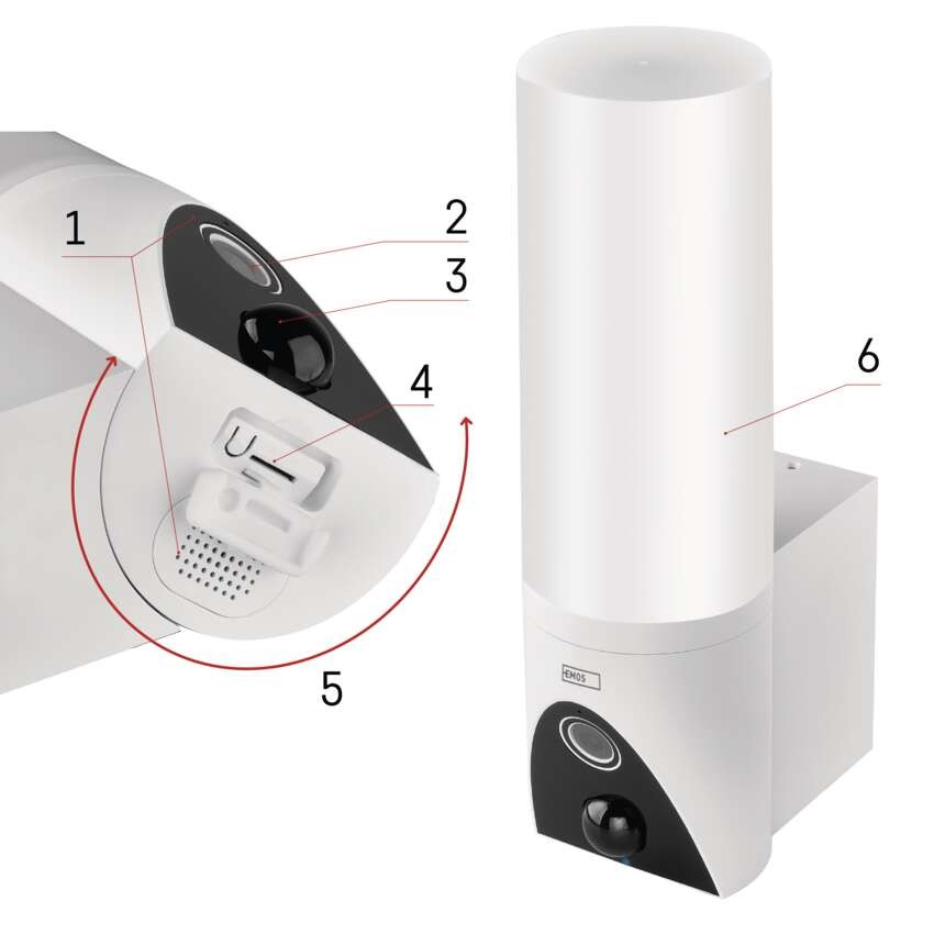 GoSmart Venkovní otočná kamera IP-310 TORCH s WiFi a světlem, bílá