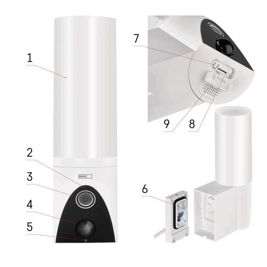 GoSmart Venkovní otočná kamera IP-310 TORCH s WiFi a světlem, bílá