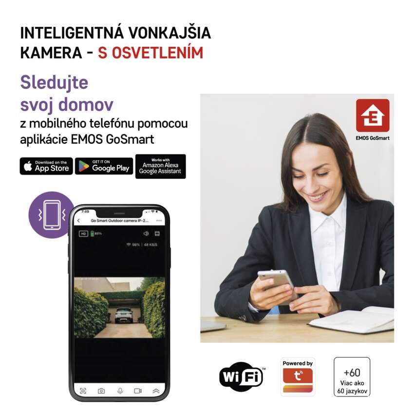 GoSmart Vonkajšia otočná kamera IP-310 TORCH s WiFi a svetlom, biela