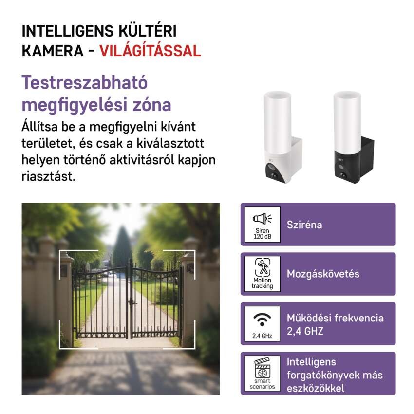 GoSmart Wifis kültéri forgatható kamera IP-310 TORCH világítással, fekete