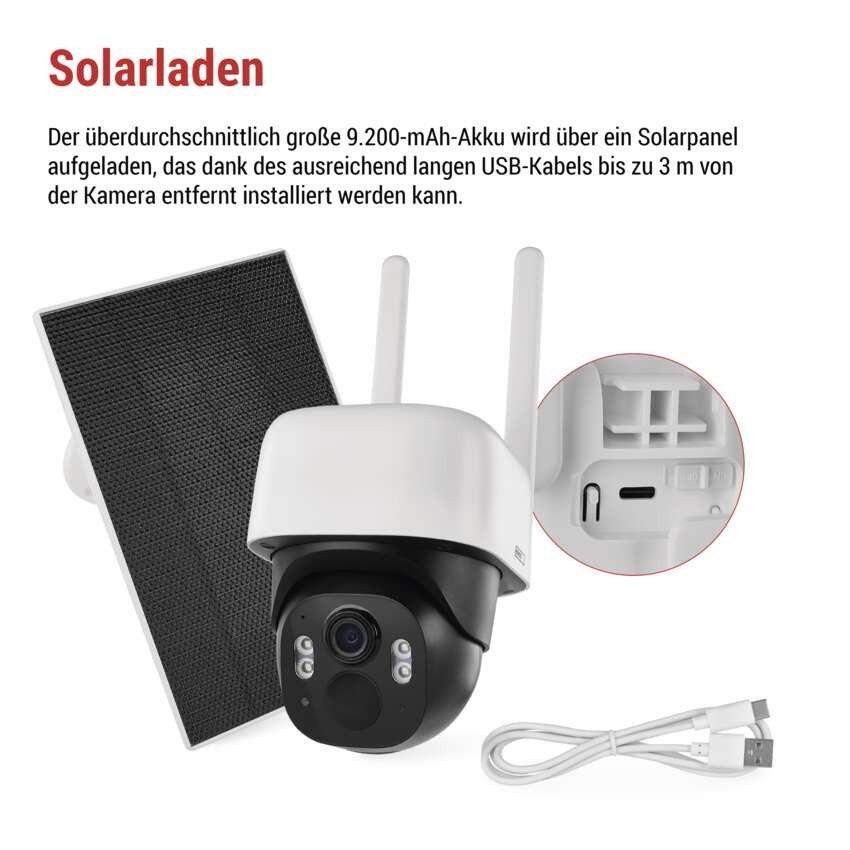 GoSmart Outdoor IP Kamera mit WiFi und Solarpanel IP-1200 WASP, batteriebetrieben